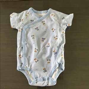 Blue Baby Onesie with Bear Print